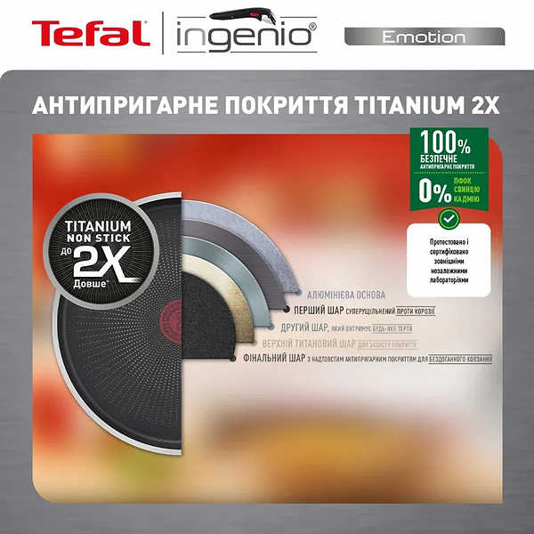 Фото - Набір посуду зі знімною ручкою Tefal L8979804 Ingenio Emotion 8 пр