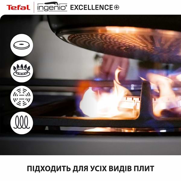 Фото - Набор сковород со съемной ручкой Tefal P0009553 Ingenio Exсellence+ 3 пр. (24/28 см + съемная ручка)