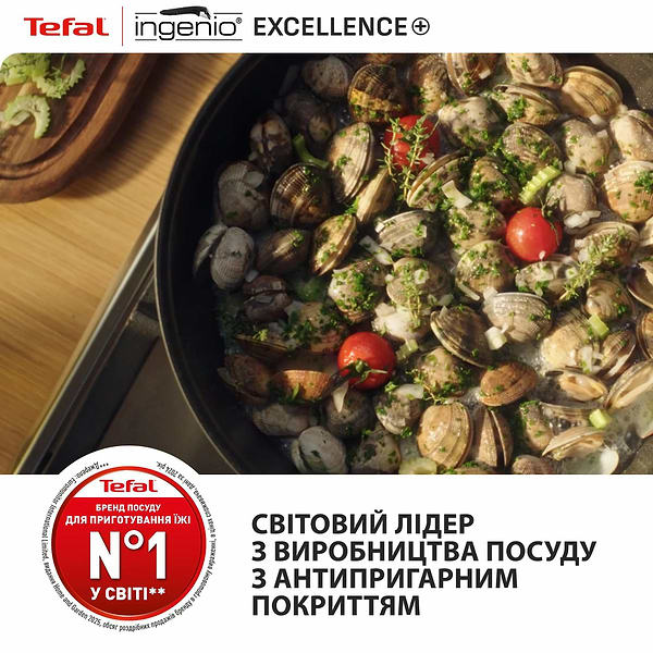 Фото - Набор сковород со съемной ручкой Tefal P0009553 Ingenio Exсellence+ 3 пр. (24/28 см + съемная ручка)