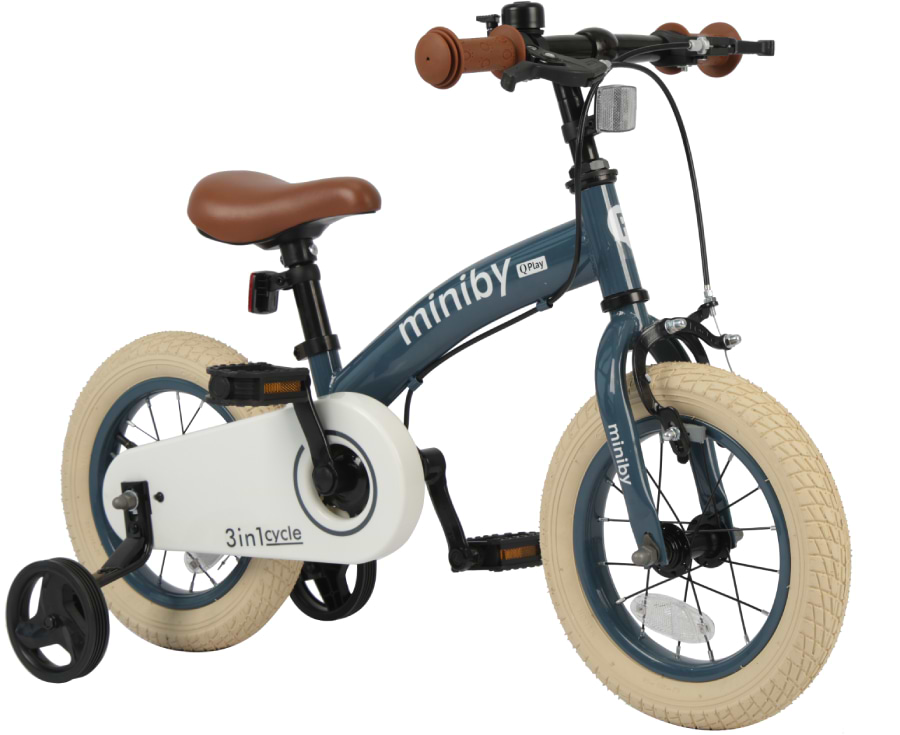 Двухколёсный велосипед Qplay Miniby 3в1/12" Grey-Blue (CB02MiniBy12Grey-Blue)