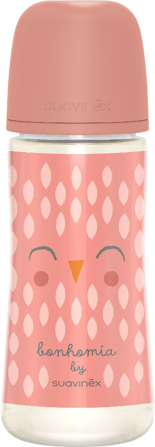 Пляшка для годування Suavinex Bonhomia 360 мл Рожева (307837)