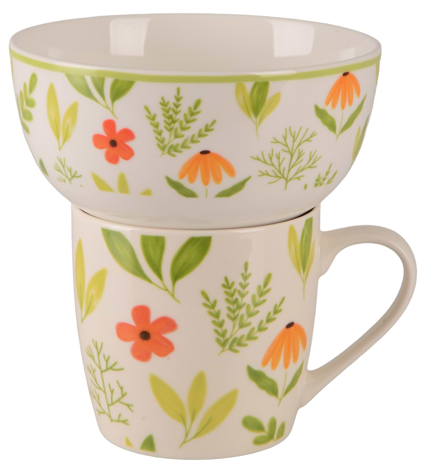 Набір посуду Limited Edition FLOWERS GREEN 2 пр. (B497,B80-SU2742B) - Фото 1