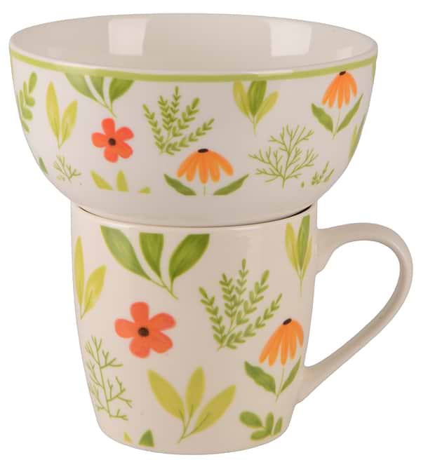 Фото - Набір посуду Limited Edition FLOWERS GREEN 2 пр. (B497,B80-SU2742B)