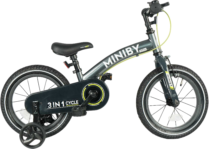 Двухколёсный велосипед Qplay Miniby 3в1/14" Grey (CB01MiniByGrey)