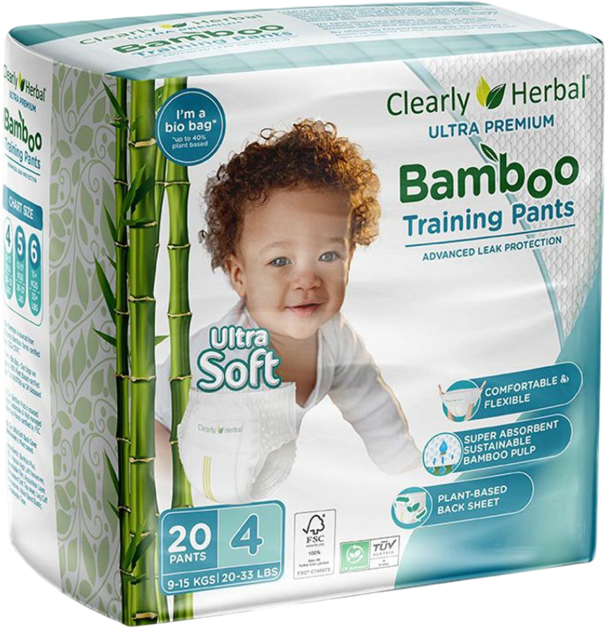 Одноразові підгузки-трусики Clealry Herbal Bamboo розмір 4 (9-15 кг) 20 шт. (1124)