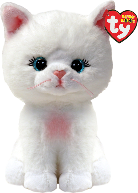 Мягкая игрушка TY Белая кошка "Amelia" 15 см (37377)