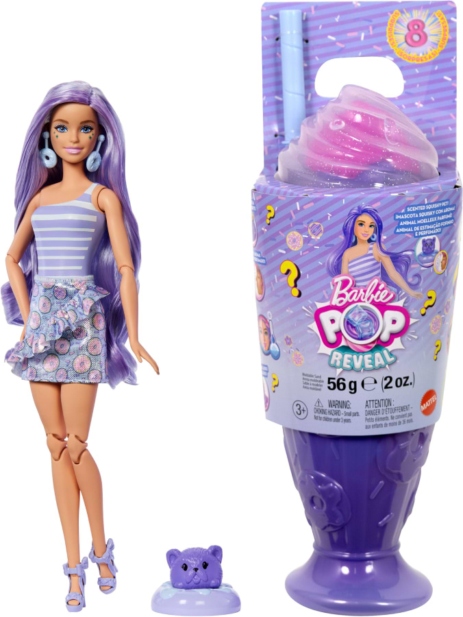 Кукла Barbie «Pop Reveal» серии «Любимые сладости» — сиреневый милкшейк (JFY60)