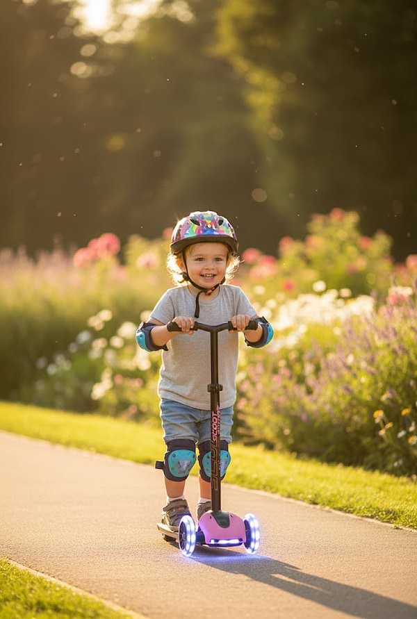 Фото - Трёхколёсный самокат Scoot&Ride Highwaykick-5 со светящимися колесами (SR-190117-ROSE)