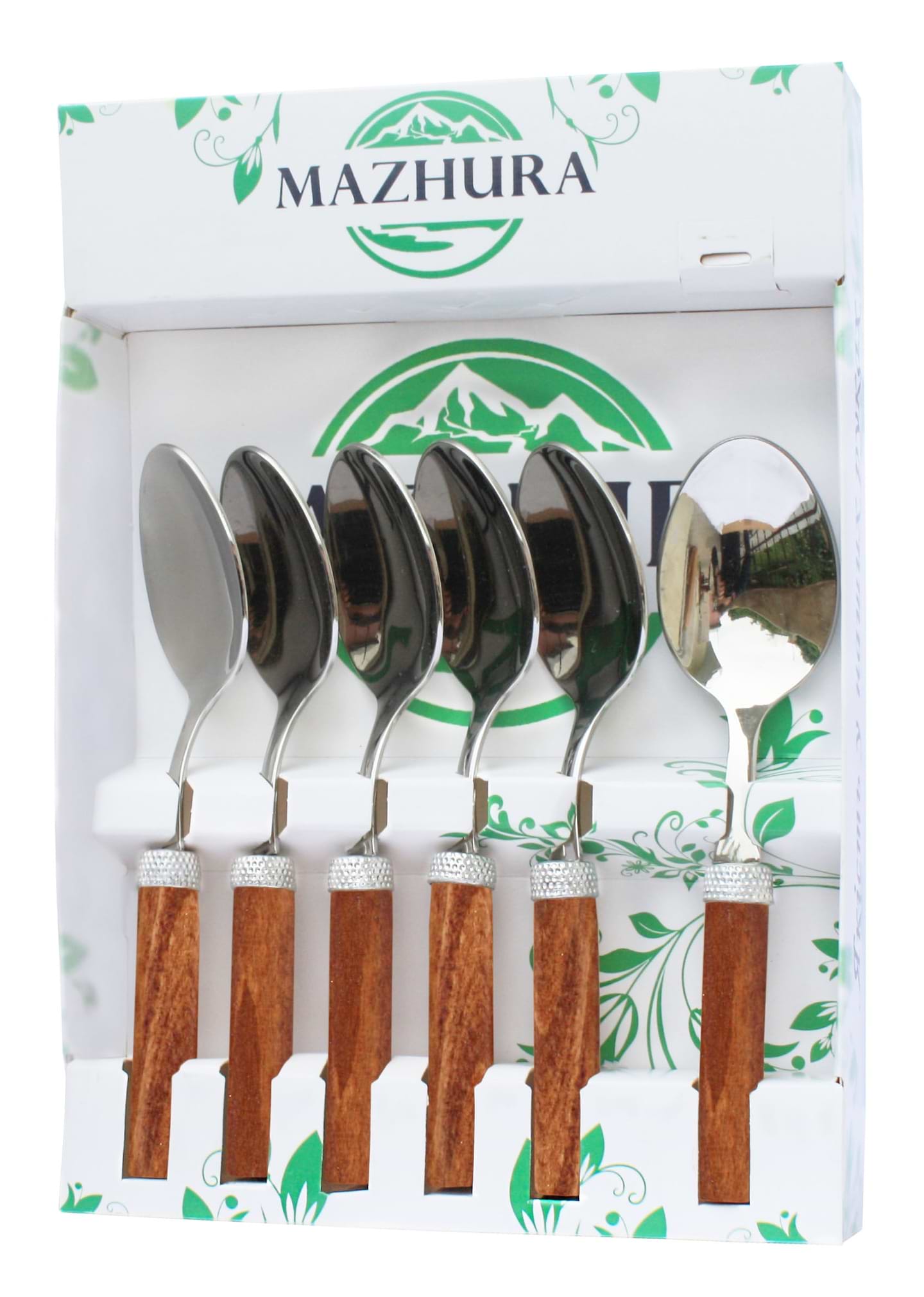 Набір ложок столових MAZHURA 6 пр. Wood walnut (mz506095)