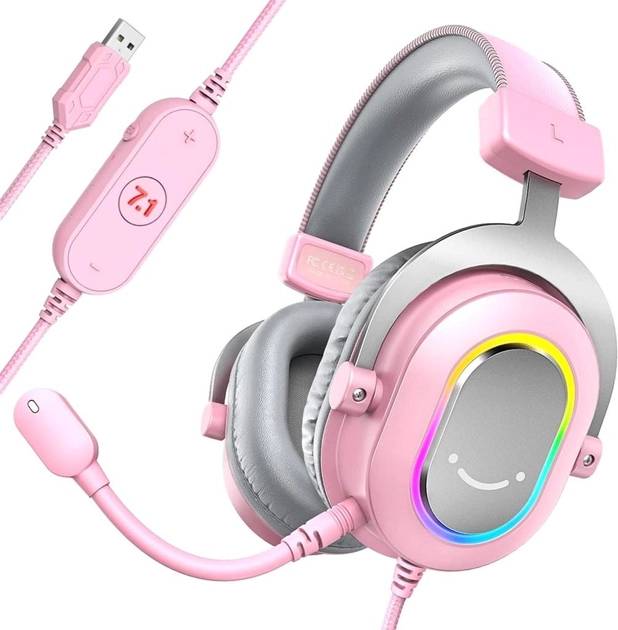 Гарнитура проводная игровая Fifine H6P RGB Pink - Фото 1