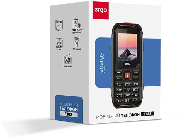 Фото - Мобільний телефон Ergo E182 Dual Sim Black Orange