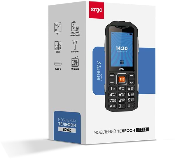 Фото - Мобільний телефон Ergo E242 Dual Sim Black