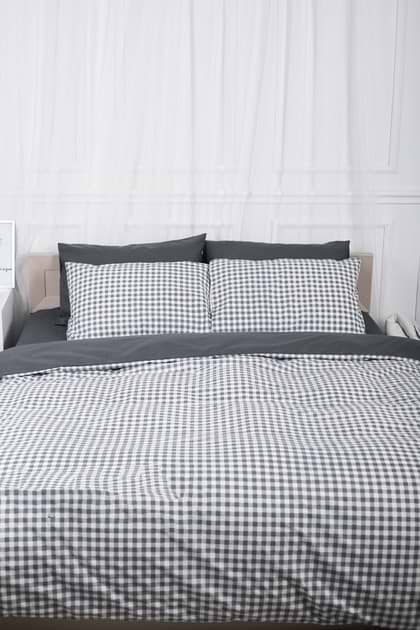 Комплект постельного белья Moon&Star 160х220х2 нав. 2х70х70 Gray Square Ranforce Elite (MS-820000032) - Фото 1