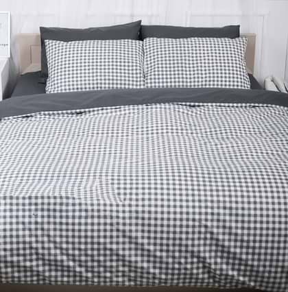 Комплект постельного белья Moon&Star 160х220х2 нав. 4х50х70 Gray Square Ranforce Elite (MS-820000033) - Фото 1