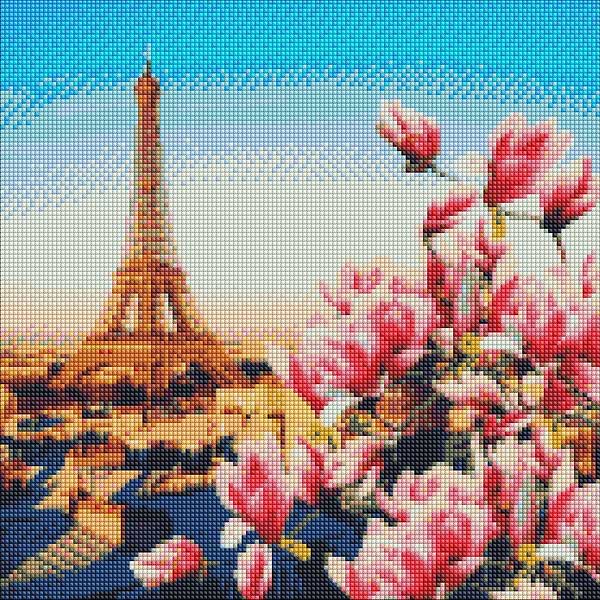 Фото - Алмазний живопис Ideyka Паризькі магнолії 40х40 см (AMO7178)