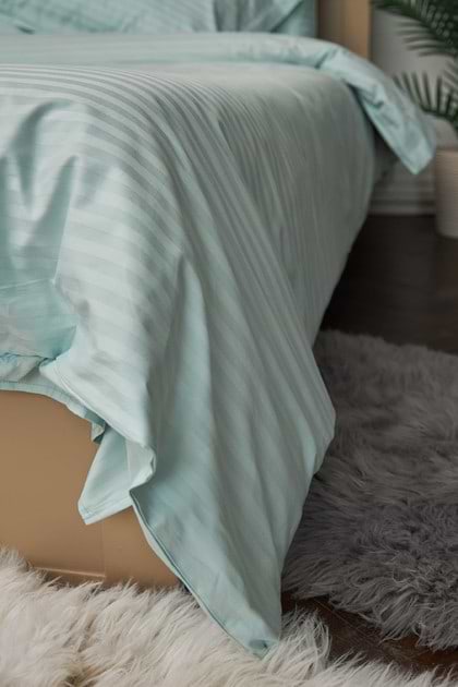 Фото - Комплект постельного белья Moon&Star 160х220х2 нав. 4х50х70 Stripe Mint Satin Stripe (MS-820000623)