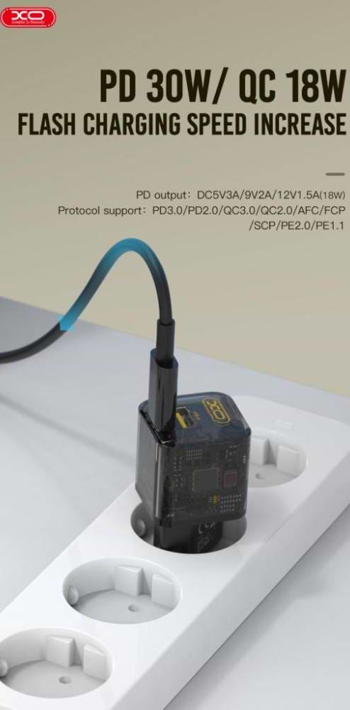 Фото - Сетевое зарядное устройство XO + Type-C ce05 PD30W/QC18W