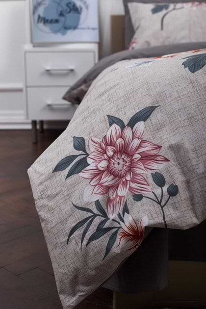 Фото - Комплект постільної білизни Moon&Star 160х220х2 нав. 4х50х70 Flowers Gray Бязь Gold Люкс (MS-820001043)