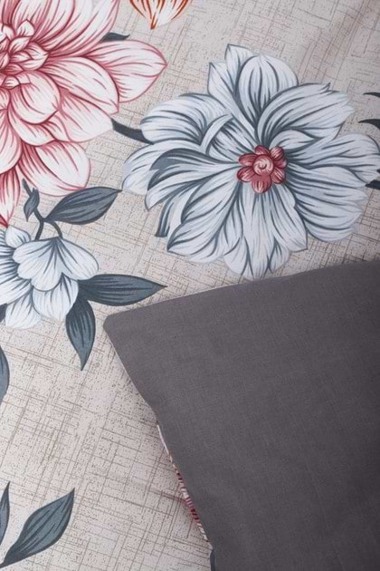 Фото - Комплект постільної білизни Moon&Star 160х220х2 нав. 4х50х70 Flowers Gray Бязь Gold Люкс (MS-820001043)