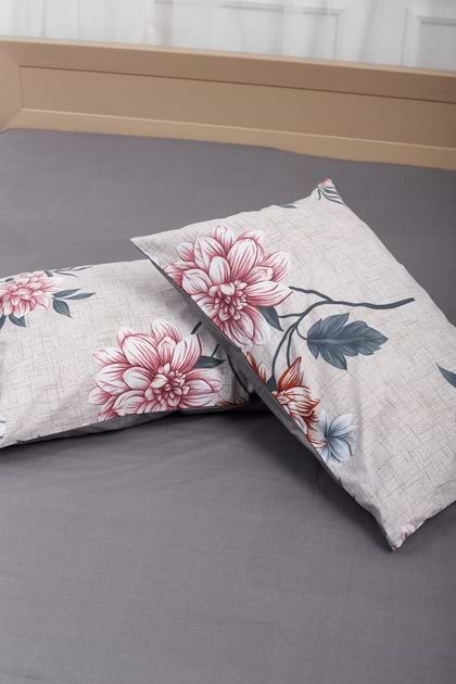 Фото - Комплект постільної білизни Moon&Star 160х220х2 нав. 4х50х70 Flowers Gray Бязь Gold Люкс (MS-820001043)