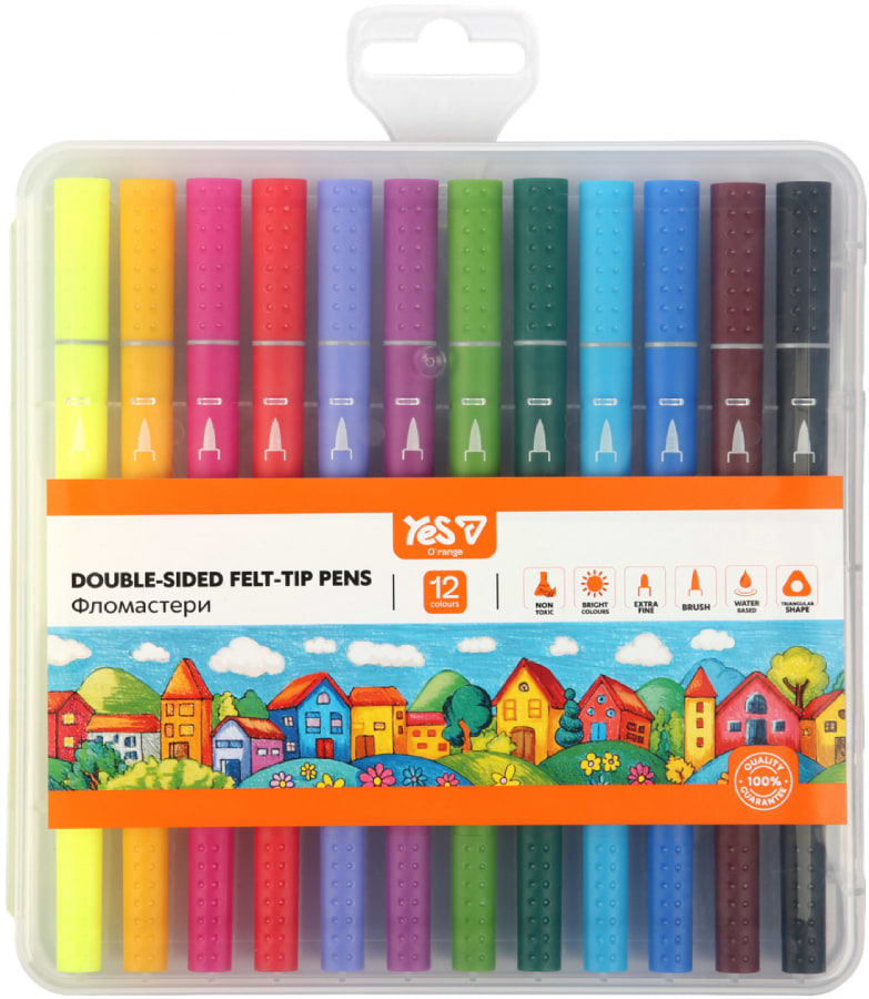 Фломастеры YES 12 цветов "O`range Line" (650575)