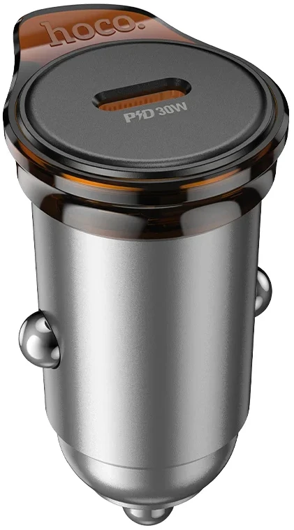 Автомобільний зарядний пристрій HOCO NZ16 PD30W Metal Grey (6942007644716)