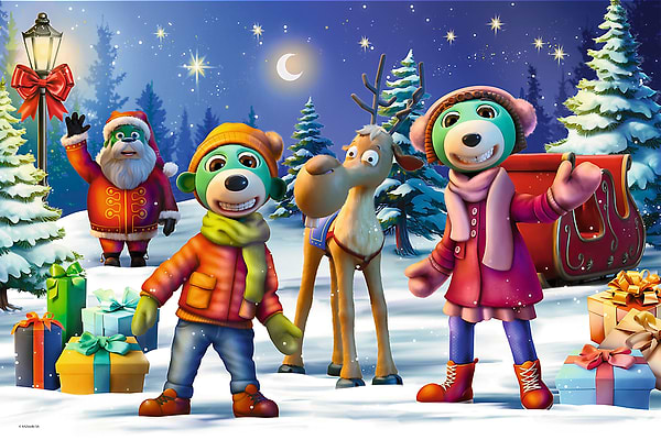 Фото - Пазли (3-4 роки) Trefl 24 Maxi Winter time with Trefliks Трефліки будують сніговика (43751)