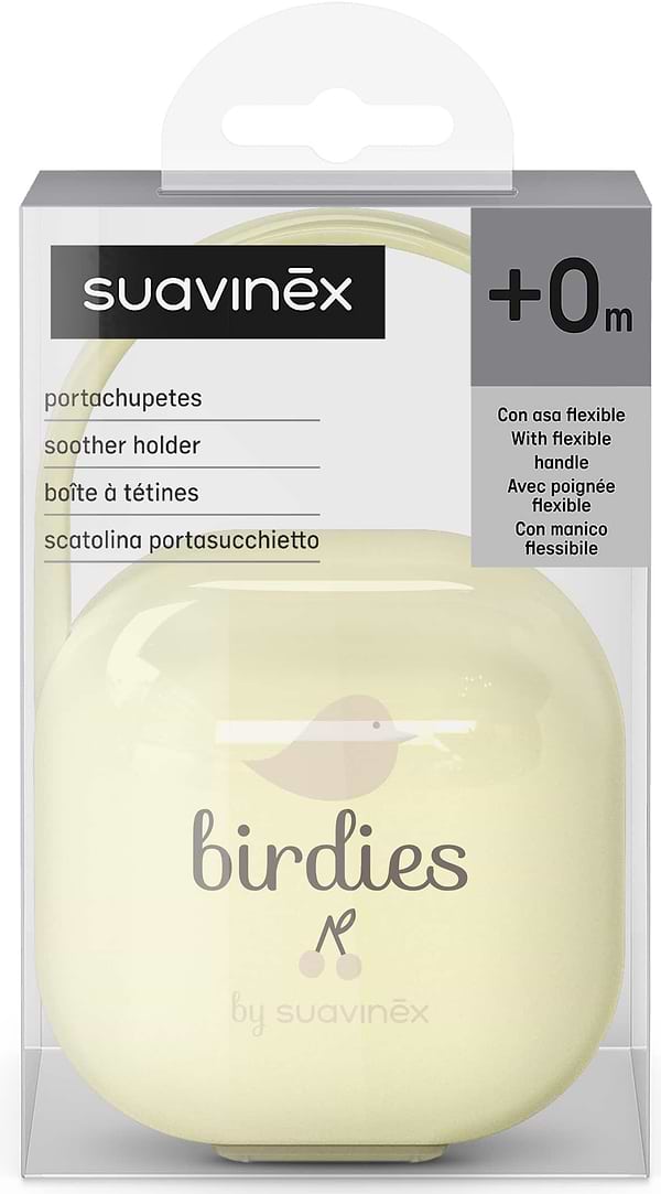 Фото - Контейнер для зберігання пустушок Suavinex Birdies світло-жовтий (309133)
