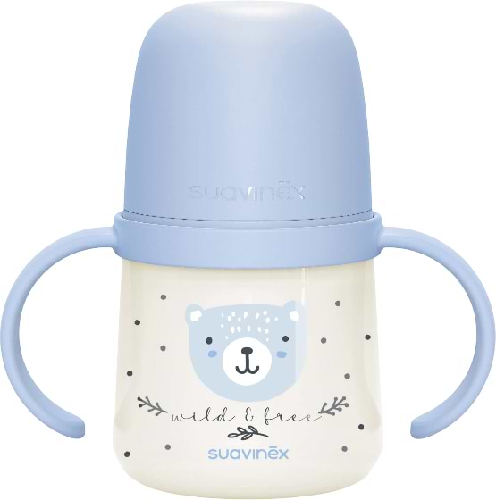 Поильник-непроливайка детская Suavinex 150 мл +6 мес. Night and day синяя с рисунком (309186)