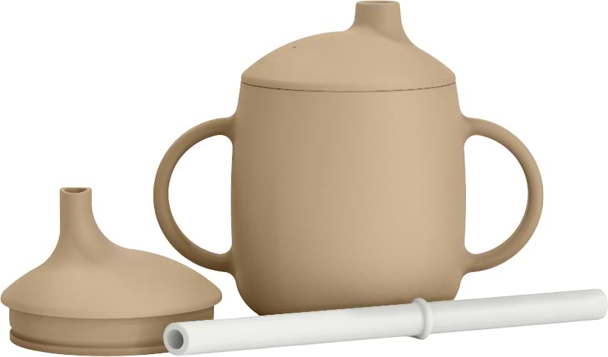 Чашка-непроливайка детская Suavinex 3 в 1 270 мл +6 мес. Colour Essence бежевая (402898)