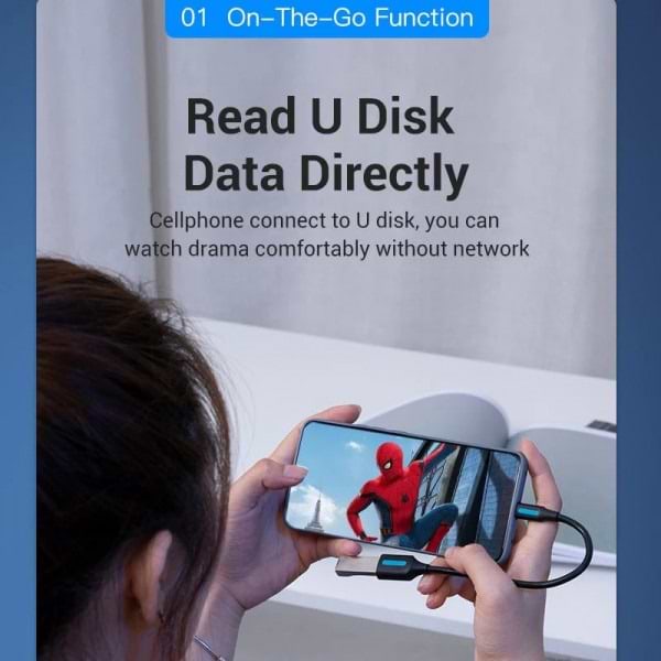 Фото - Переходник Vention USB 2.0 Type-C --> USB AF (OTG), 0.15m (CCSBB)