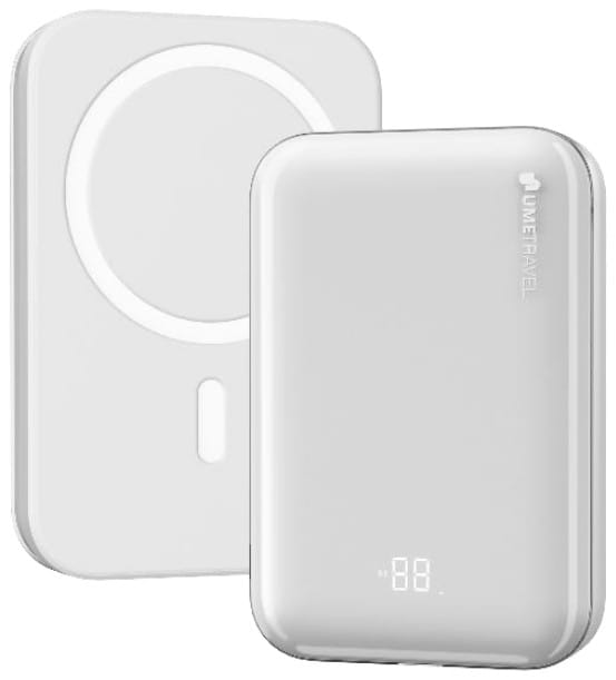 Батарея мобільна UMETRAVEL Magnetic&Wireless 5000mAh USB-C PD20W Wireless 15W White (M9) - Фото 1