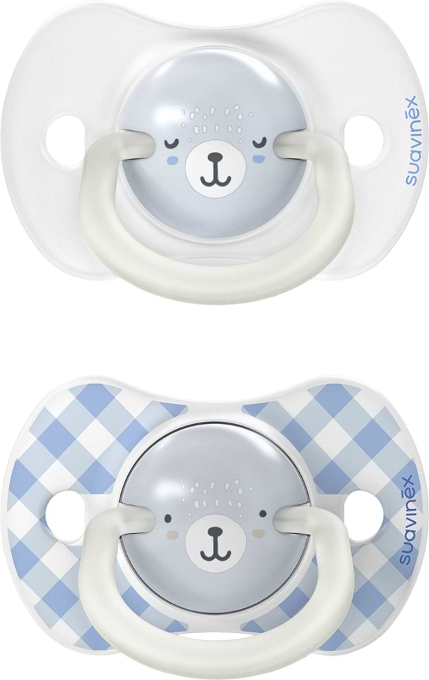 Симметричная пустышка Suavinex 2 шт. 0-6 мес. Wild & Free ночная голубая с рисунком (309098)