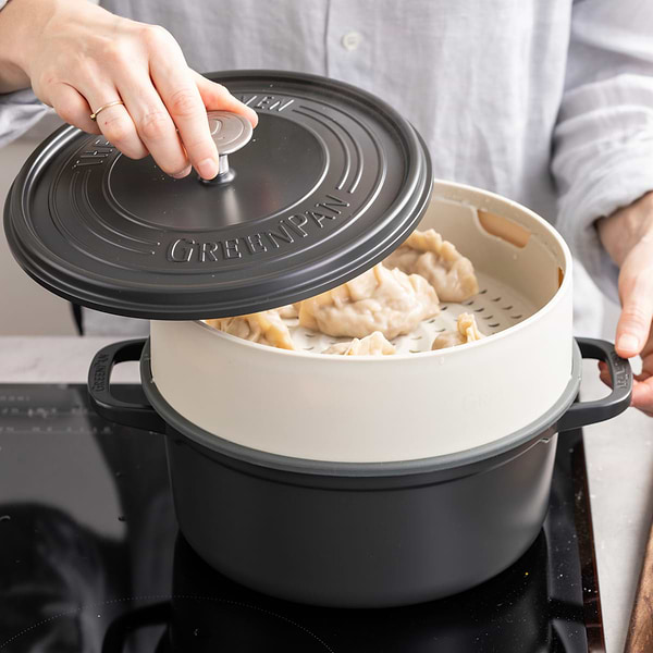 Фото - Емкость для приготовления на пару GreenPan Steam 24 см кремовый (CC006628-001)