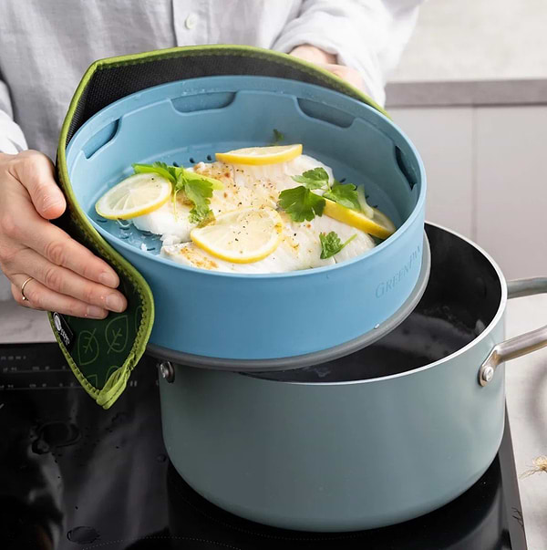 Фото - Емкость для приготовления на пару GreenPan Steam 24 см голубой (CC006630-001)