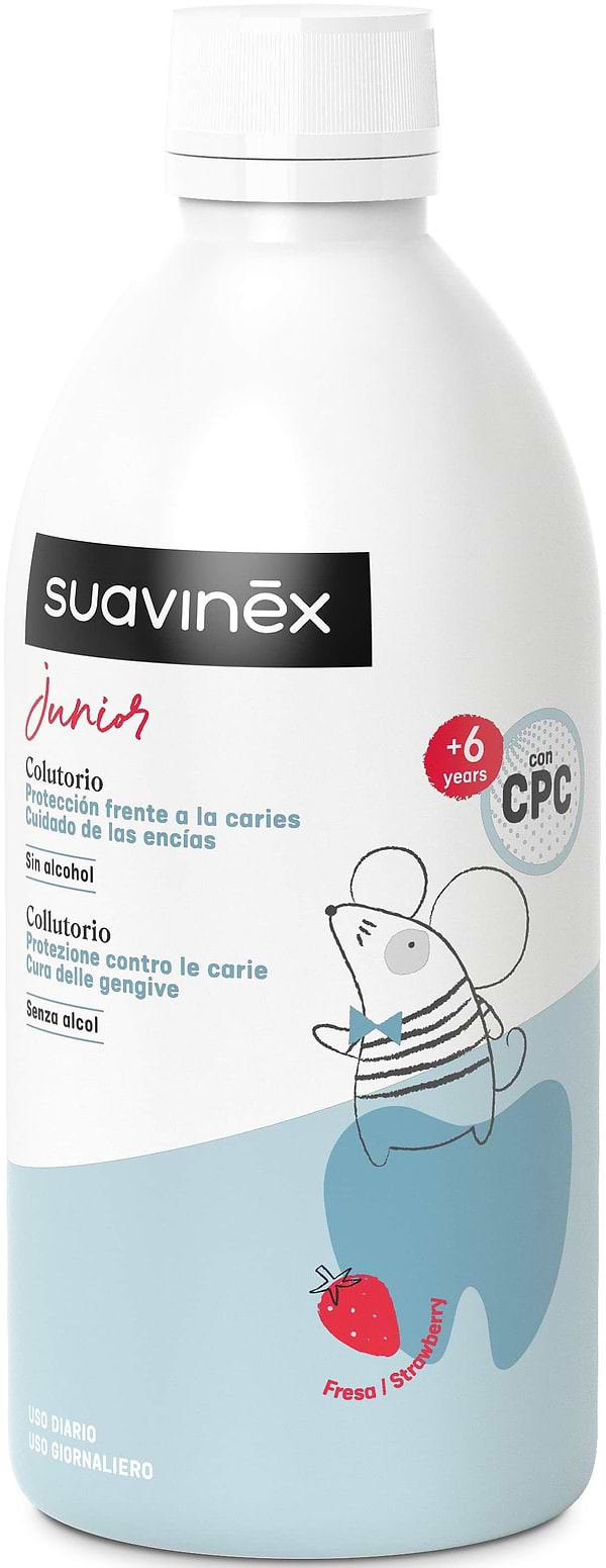 Фото - Ополаскиватель для полости рта детский Suavinex Junior от 6 лет со вкусом клубники 500 мл (309019)