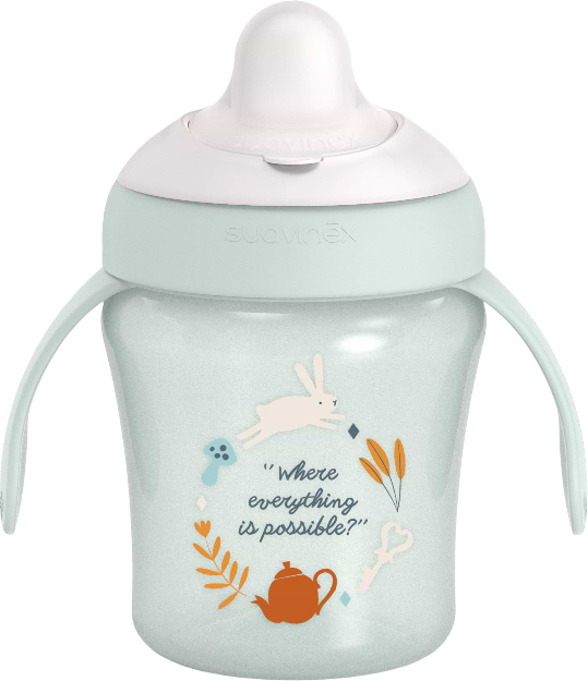 Чашка-непроливайка детская Suavinex 200 мл+6 мес. Wonderland светло-зеленая (402789)