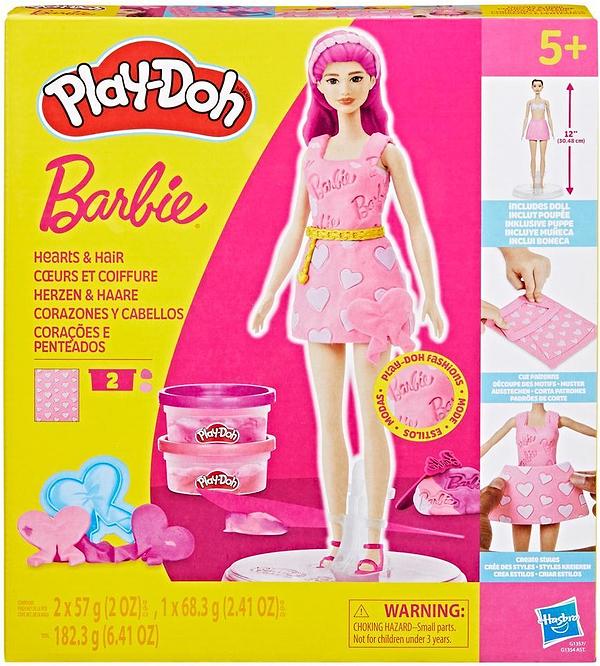 Фото - Наборы для лепки Hasbro Play-Doh Barbie Сердца и волосы (G1357)