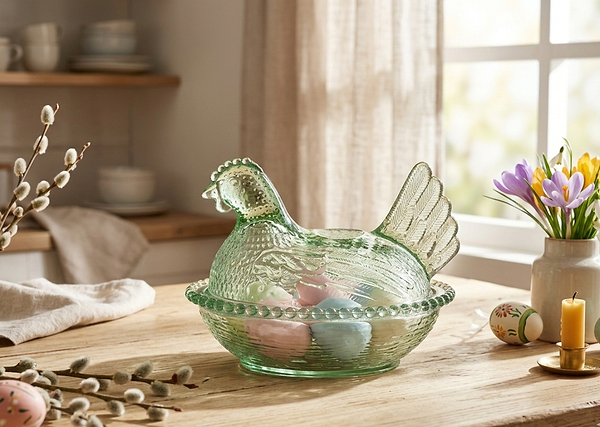 Фото - Емкость для хранения LeGlass Курочка 15.5х11.5х11.5 см 240 мл (355-289)