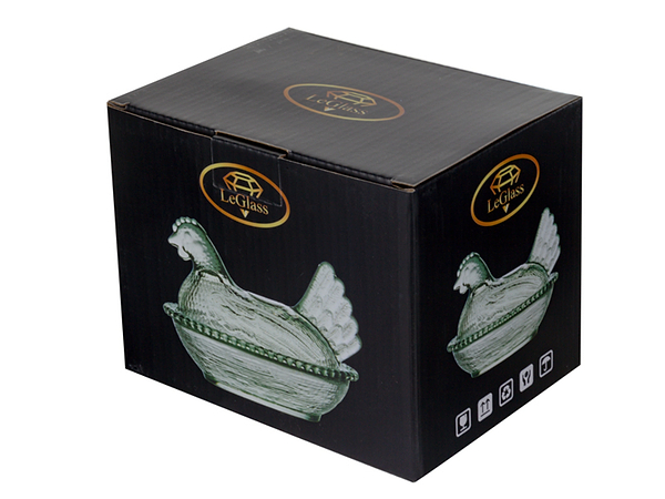 Фото - Емкость для хранения LeGlass Курочка 15.5х11.5х11.5 см 240 мл (355-289)