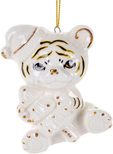 Ялинкова іграшка Lefard Тигр з ялинкою 8 см (149-450)