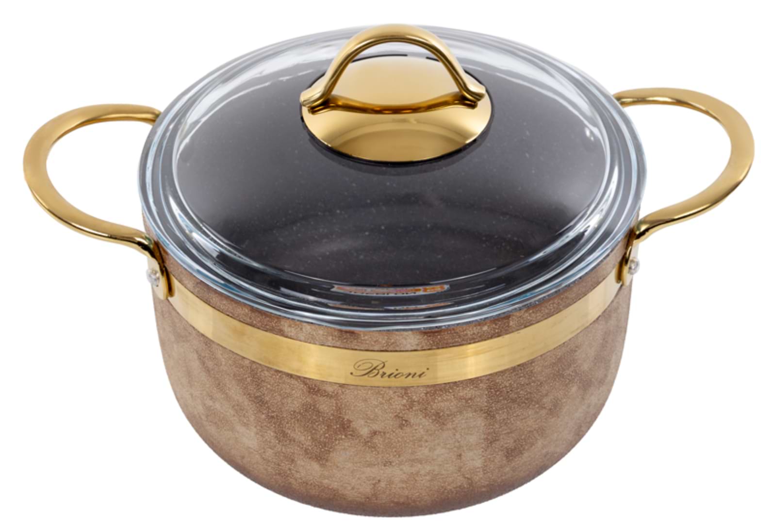 Каструля Brioni Royal Stone Ti̇gereye Gold 3 л (764-046) - Фото 1