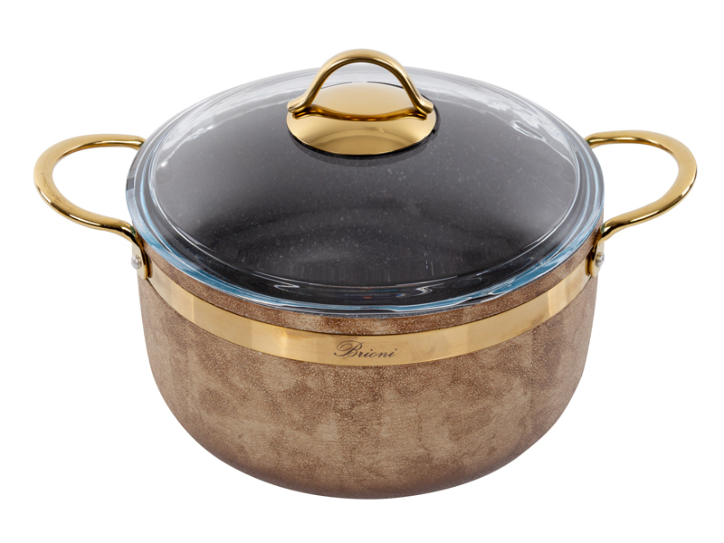 Каструля Brioni Royal Stone Ti̇gereye Gold 5 л (764-047) - Фото 1