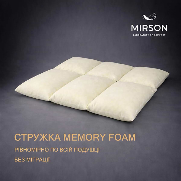 Фото - Подушка стандартна MirSon 1498 Luxury Exclusive memory effekt М'яка 50х70 см (2200001540682)