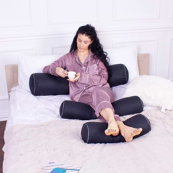 Фото - Подушка валик MirSon №8384 Naturale Line 16-9000 Black Stone Tencel 15x50 см (2200006249795)