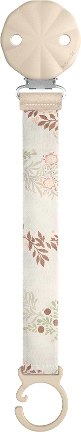 Тримач пустушок Suavinex із тканинною стрічкою Poetry бежева з малюнком (403000)
