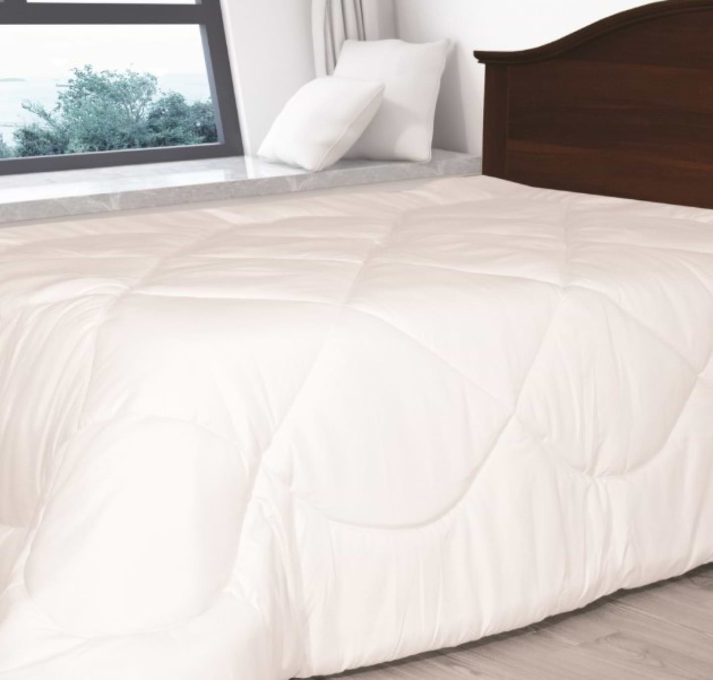 Ковдра всесезонна полуторна Ярослав мікрофібра/силікон 140х205 біла (51093) - Фото 1