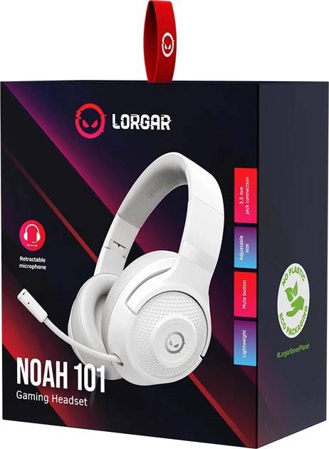 Фото - Гарнітура дротова ігрова Lorgar Noah 101 Gaming 3.5mm White (LRG-GHS101W)