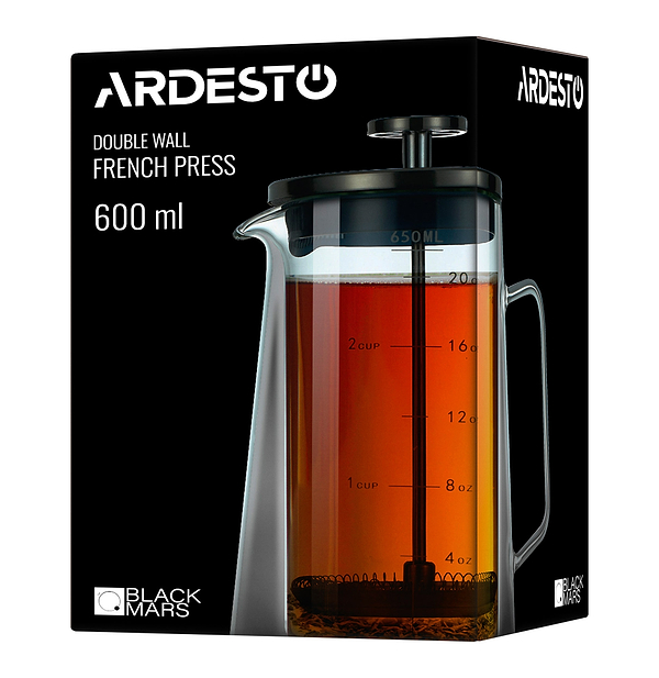 Фото - Френч-прес Ardesto Black Mars 650 мл (AR1906DWB)