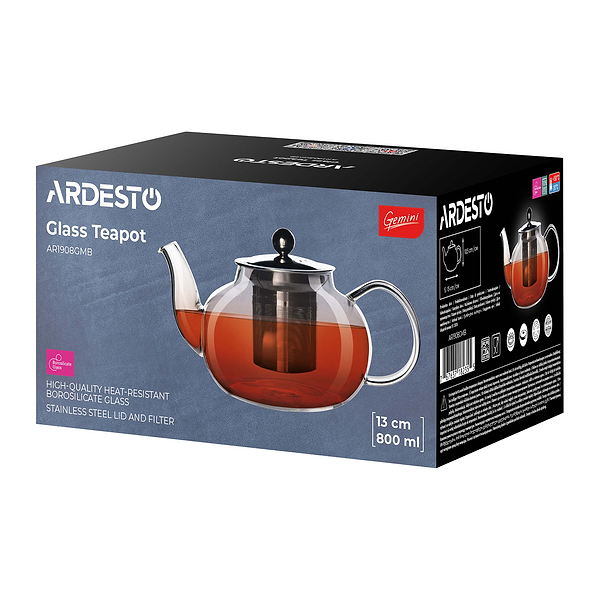 Фото - Чайник заварювальний Ardesto Gemini Roma 800 мл (AR1908GMB)